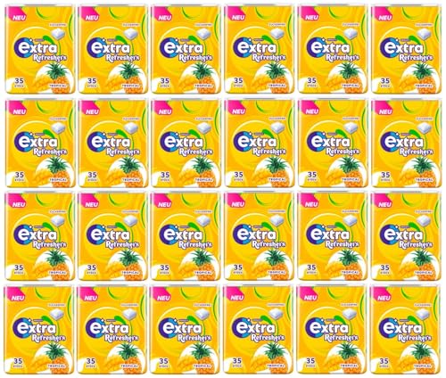 24 Dosen Wrigley's Extra Refreshers Tropical a 78 Gramm mit 35 Dragees + Space Keks gratis a 45 g von Onlineshop Bormann von Bormann