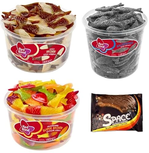 3 Dosen Red Band Mix/Cola Hechte/Salzheringe/Fruchtgummi Hechte + Space Keks von Onlineshop Bormann 3 Dosen Red Band Mix/Cola Hechte/Salzheringe/Fruchtgummi Hechte + Space Keks von Onlineshop Bormann von Bormann