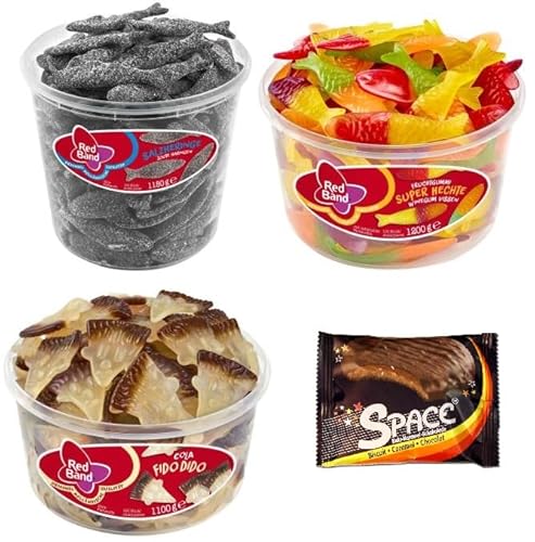 3 Dosen Red Band Mix/Salzheringe/Fruchtgummi Hechte/Fido Dido + Space Keks von Onlineshop Bormann 3 Dosen Red Band Mix/Salzheringe/Fruchtgummi Hechte/Fido Dido + Space Keks von Onlineshop Bormann von Bormann