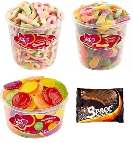 3 Dosen Red Band Mix/Zauberschnuller/Zungen/Smile + Space Keks von Onlineshop Bormann 3 Dosen Red Band Mix/Zauberschnuller/Zungen/Smile + Space Keks von Onlineshop Bormann von Bormann