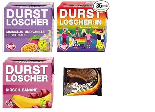 36 Durstlöscher a 500 ml 12 x ACE / 12 x Regenbogen / 12 x Kirsch-Banane + Space Keks Gratis von Bormann