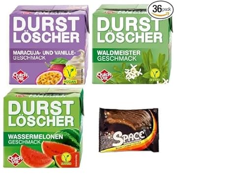 36 Durstlöscher a 500 ml 12 x Maracuja Vanille / 12 x Waldmeister / 12 x Wassermelone + Space Keks Gratis von Bormann