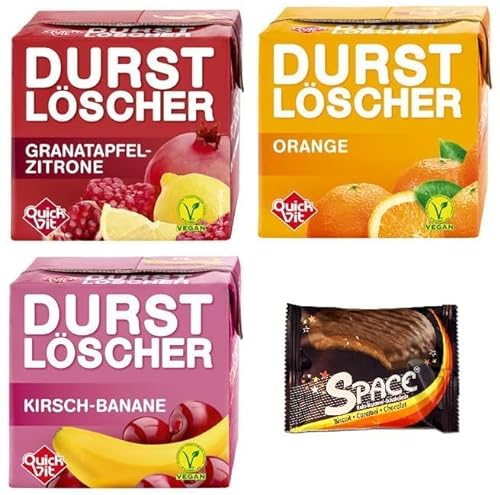 36 Durstlöscher a 500 ml 12 x Granatapfel / 12 x Orange / 12 x Kirsch-Banane + Space Keks Gratis von Bormann