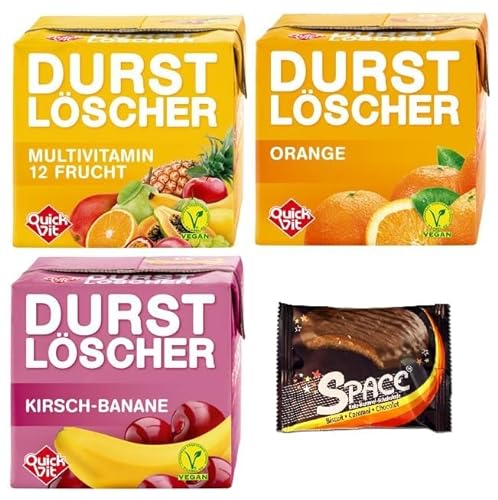 36 Durstlöscher a 500 ml 12 x Multivitamin / 12 x Orange / 12 x Kirsch-Banane + Space Keks Gratis von Bormann