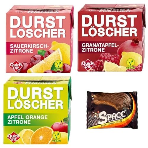 36 Durstlöscher a 500 ml 12 x Sauerkirsch-Zitrone / 12 x Granatapfel-Zitrone / 12 x Apfel-Orange-Zitrone + Space Keks Gratis von Bormann