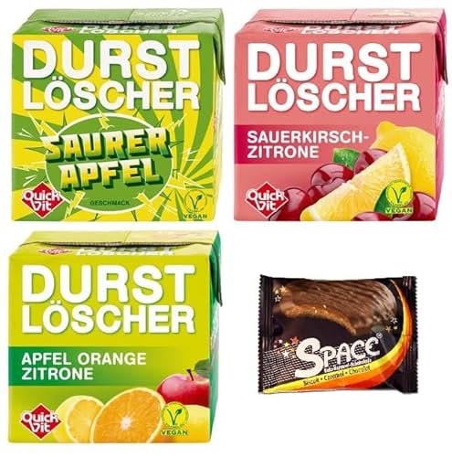 36 Durstlöscher a 500ml 12 x Saure Apfel / 12 x Sauerkirsch-Zitrone / 12 x Apfel-Orange-Zitrone + Space Keks Gratis von Bormann