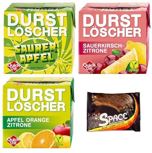 36 Durstlöscher a 500ml 12 x Saure Apfel / 12 x Sauerkirsch-Zitrone / 12 x Apfel-Orange-Zitrone + Space Keks Gratis von Bormann