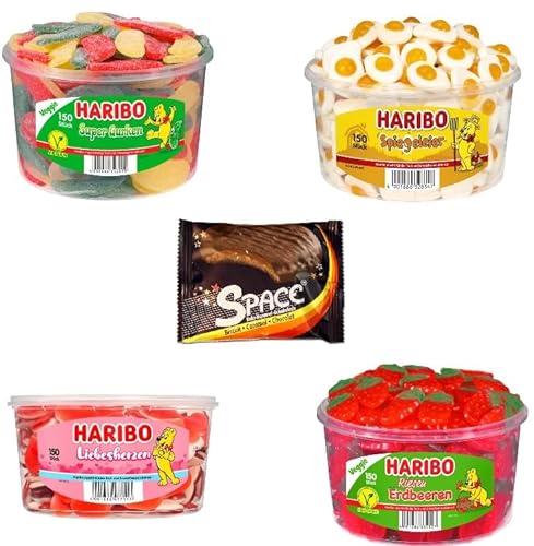 4 Dosen Mix Super Gurken/Spiegeleier/Liebesherzen/Riesen Erdbeeren + Space Keks von Onlineshop Bormann von Bormann