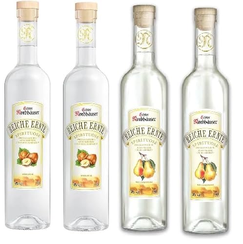 4 Flaschen Nordhäuser Reiche Ernte Mix a 0,5l (2 x Haselnuss + 2 x Williams Birne) 30% Vol. + Space Keks gratis a 45g von Onlineshop Bormann von Bormann