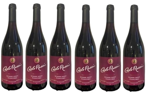 6 Flaschen Carlo Rossi Concord a 0,75 L 11% vol. Intense Sweet Rotwein süß + Space Keks 45g von Onlineshop Bormann von Bormann
