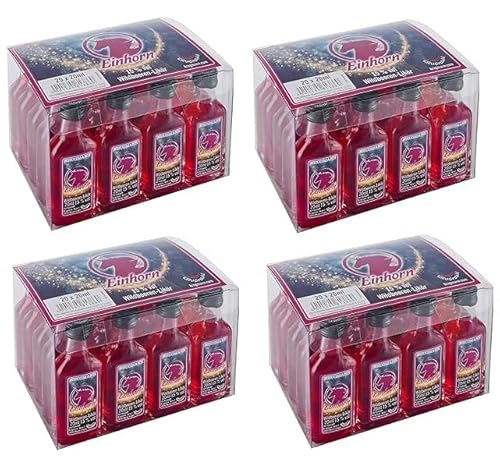 Großpaket Einhorn EINHORN Wildbeeren Likör 15% Vol. - 80 x 20 ml - 1600 ml - Mini Glasfläschchen - Shot - Der magische Zauberlikör + Space Riegel von Onlineshop Bormann von Bormann