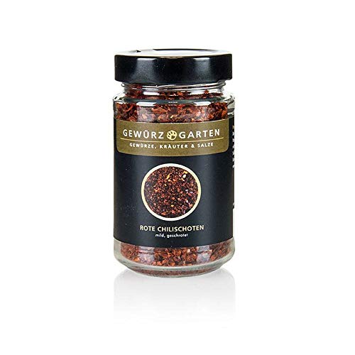 Gewürzgarten Rote Chili Schoten, mild, geschrotet, 2-4mm, 90g von Bos Food GmbH