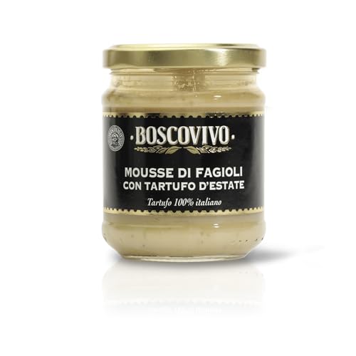 Boscovivo, Bohnenmousse mit Sommertrüffel, 100% italienisch, Cannellini Bohnen Püree mit schwarzem Trüffel, aus Italien, 180 g von Boscovivo