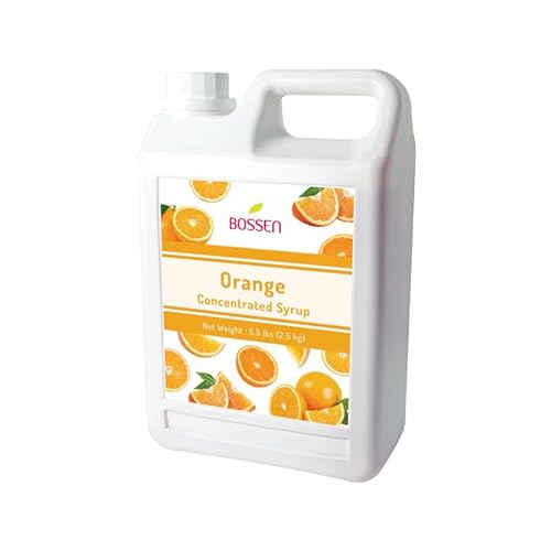 BOSSEN Orange Syrup | Authentisches Milchtees, Smoothies, Slushies, Bubble Teas | Hochwertige Zutaten ohne künstliche Farbstoffe Vegan | 2,5 Kg von Bossen