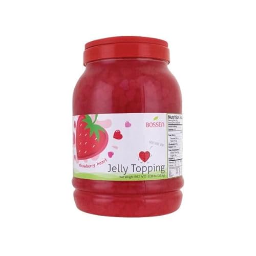 BOSSEN Strawberry Heart Jelly | Nata de Coco Kokosnussgel | Hochwertige Zutaten ohne künstliche Farbstoffe, Vegan | 3,8 Kg von Bossen