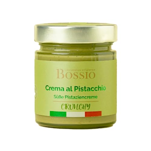 Bossio Feinkost Crunchy Pistaziencreme - Sizilianische Pistazien - Crunchy Pistaziencreme - Alternative zu Pistazienmus und Pistazienpaste mit Protein von Bossio