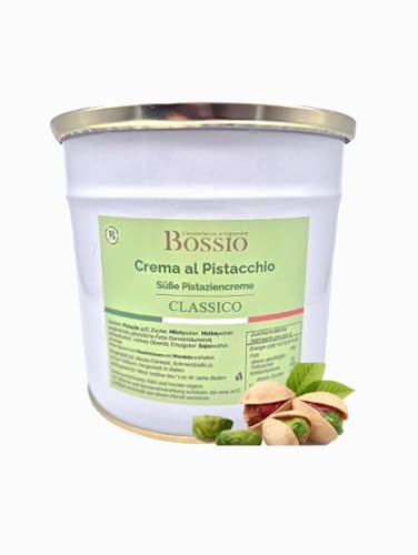 Bossio Feinkost 45% Pistaziencreme - (3000g) Pistazien creme mit Protein - Pistazien aus Sizilien - Alternative zu Pistazienmus und Pistazienpaste, Made in Italy crema pistacchio. von Bossio