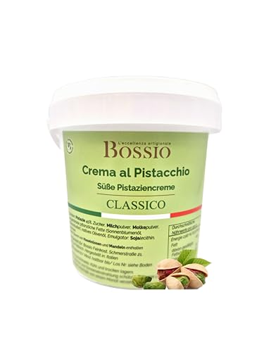 Bossio Feinkost 45% Pistaziencreme - Pistazien creme mit Protein - Pistazien aus Sizilien - Alternative zu Pistazienmus und Pistazienpaste, Made in Italy crema pistacchio. (1000 g) von Bossio