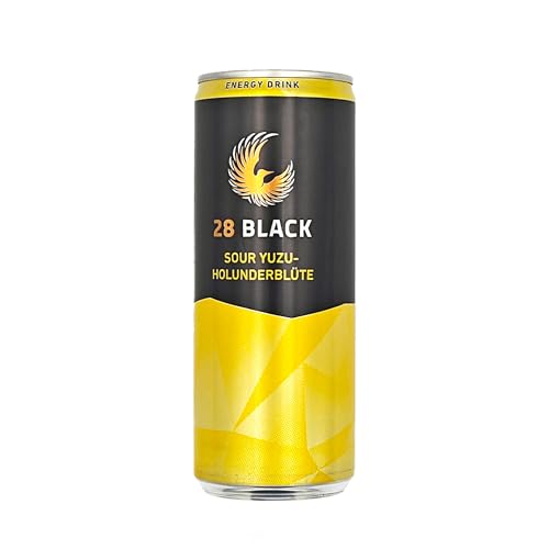 28 Black Sour Yuzu-Holunderblüte Energy Drink 250ml - Belebende Energie mit Exotischem Flair, Luxemburgisch, Reich an Koffein + GETZH ThankYou Sticker von Bossjuice