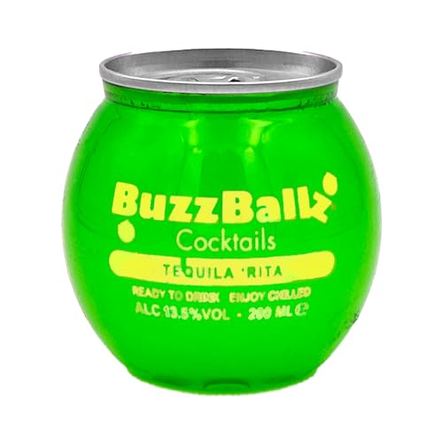 Buzzballz Mixed Drink Tequila Rita 13,5% Vol. 200ml – Erfrischender Tequila Cocktail, Perfekt für Partys, Glutenfrei, Koscher Zertifiziert, Natürliche Fruchtnoten von Bossjuice