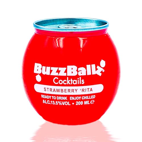 Buzzballz Strawberry Rita Cocktail 13,5% Vol. 200ml – Süße Erdbeere trifft spritzige Margarita | Perfekt für Partys und besondere Anlässe von Bossjuice