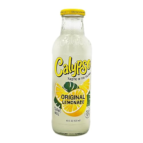 Calypso Original Lemonade - Authentische Zitronenlimonade, Natürlich & Erfrischend, 473 ml Glasflasche, Perfekt für den Sommer, USA Rezeptur von Bossjuice