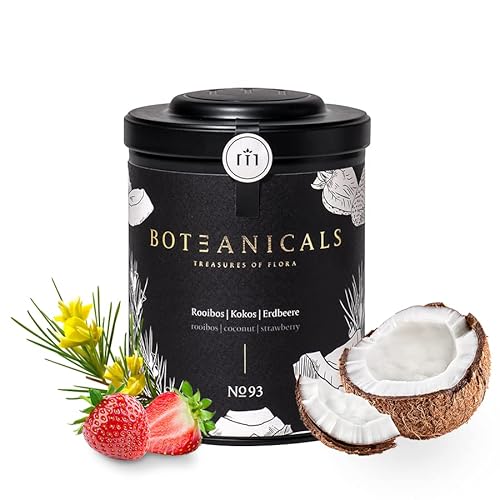 BOTEANICALS No. 93 Rooibos | Kokos | Erdbeere - BIO-Tee in Premium-Qualität - 100% Natürlich - 100g in dekorativer Metalldose von Boteanicals