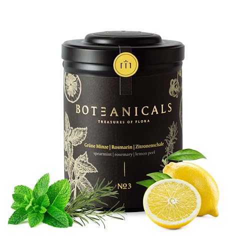 BOTEANICALS No.3, Grüne Minze | Rosmarin | Zitrone - BIO-Tee in Premium-Qualität - 100% Natürlich - Dekorative Metalldose von Boteanicals