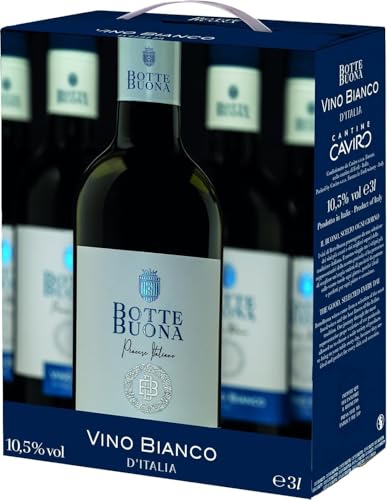 BotteBuona, Italienischer Weißwein, Trockener Wein mit Fruchtigen Aromen, 10,5 % Vol., Karton mit einer 3 L Flasche von Botte Buona