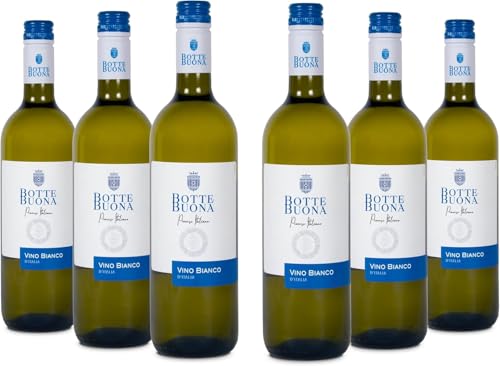 BotteBuona Weißwein Trebbiano Rubicone IGT, Frischer Geschmack und Blumiges Bouquet, 11% Vol., Karton mit 6 Flaschen mit jeweils 750 ml BotteBuona Weißwein Trebbiano Rubicone IGT, Frischer Geschmack und Blumiges Bouquet, 11% Vol., Karton mit 6 Flaschen mit jeweils 750 ml von Botte Buona