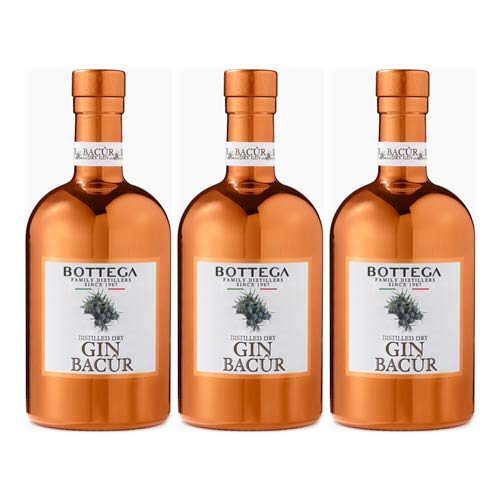 3x Bottega Bacur Distilled Dry Gin, 500 ml 3x Bottega Bacur Distilled Dry Gin, 500 ml von Bottega SpA