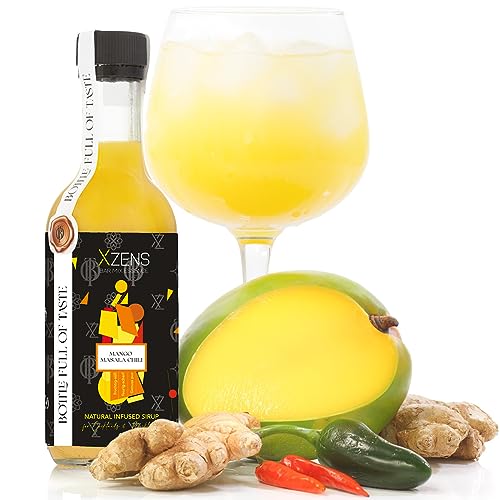 Bottle full of Taste | Xzens MANGO/MASALA CHILI | natural infused cocktail sirup | Bar Mix Essenz 250ml für Sommer Cocktails | Mocktail | Aperitif | Spritz von Bottle full of Taste