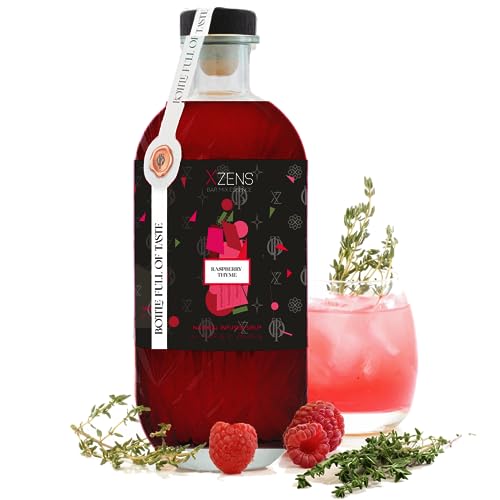 Bottle full of Taste | Xzens RASPBERRY/THYME | natural infused cocktail sirup | Bar Mix Essenz 0,7L für Sommer Cocktails | Mocktail | Aperitif | Spritz von Bottle full of Taste