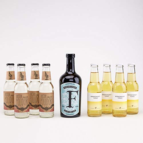 Ferdinand's Saar Dry Gin 1x 0,5L (44% Vol.) & 4x Dr.Polidori Dry Tonic Water 0,2L & 4x BTW Tonic Water 0,2L | Gin & Tonic Set von Bottlerocket
