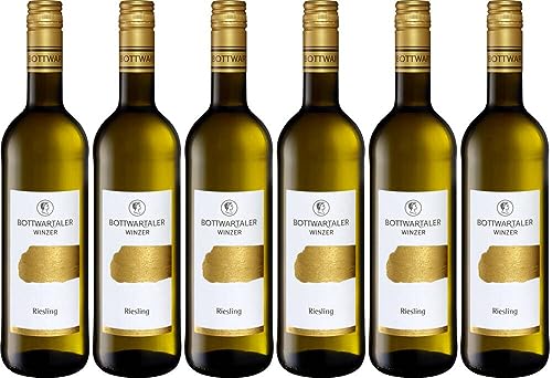 6x Gold Riesling 2021 - Bottwartaler Winzer eG, Württemberg - Weißwein von Bottwartaler Winzer eG