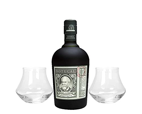 FVLFIL Botucal Reserva Exclusiva Rum mit 2 Botucal Tumbler Gläser 0,70l (40% Vol) Ron de Venezuela Glas Longdrinkglas - Set - [Enthält Sulfite] von FVLFIL