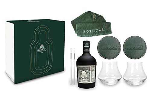 Botucal Geschenkset Reserva Exclusiva Rum 0,70l (40% Vol) mit 2 Botucal Tumbler Gläser + 2x Untersetzer + 2 Glashalme und einem Golfhandtuch Ron de Venezuela Set- [Enthält Sulfite] von Botucal-Botucal