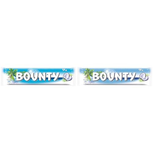 Bounty Schokoriegel, Kokos und Schokolade Geschmack, 9 Riegel in einer Packung (9 x 28.5g) (Packung mit 2) von Bounty