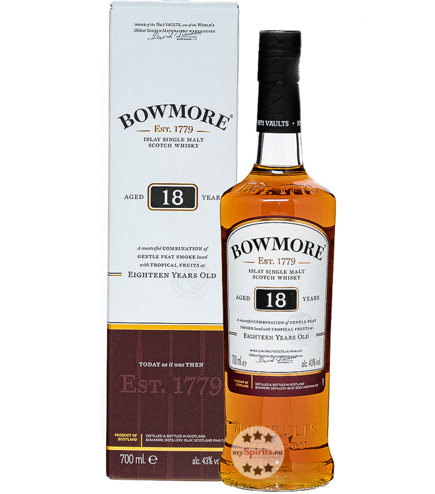Bowmore 18 Jahre Islay Single Malt Scotch Whisky (43 % Vol., 0,7 Liter) von Bowmore