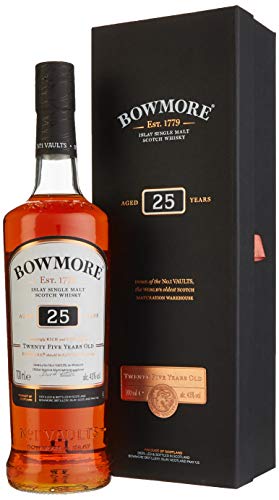 Bowmore 25 Jahre | Islay Single Malt Scotch Whisky | mit Geschenkverpackung | mit süß-torfigen Rauchnoten | 43% Vol | 700ml Einzelflasche von Bowmore