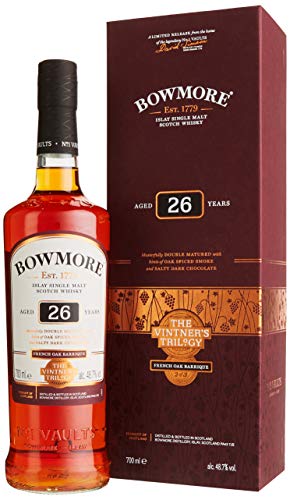 Bowmore 26 Jahre Oak Barrique Cask mit Geschenkverpackung Islay Single Malt (1 x 0.7 l) von Bowmore