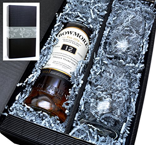 Bowmore Singe Malt Scotch Whisky 12y 40% 0,7l mit 2 Tumbler Gläser in Geschenkkarton von Bowmore