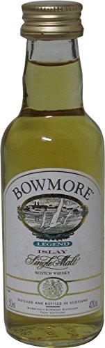 Rarität: Bowmore Legend Islay Single Malt Scotch Whisky 0,05l Miniatur, alte Ausstattung von Bowmore