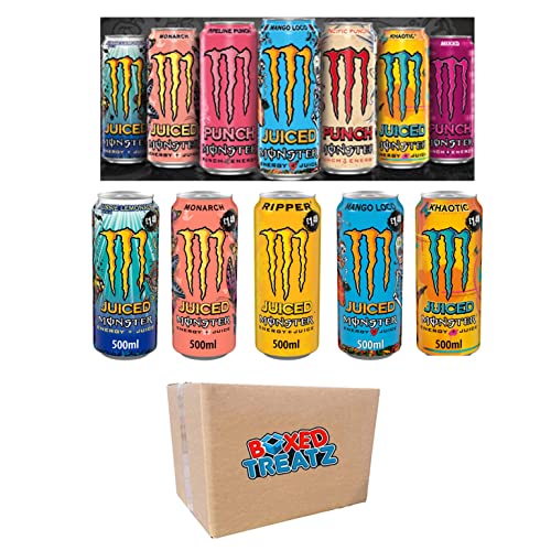 Monster Energy Drink Monster Juiced Energy Drink 12er Pack - 4 verschiedene Geschmacksrichtungen 500ml Monster Energy Drink Energy Juiced Drink je 3 Stück - 12x500ml Bundle Boxed Treatz Monster Energy Drink Monster Juiced Energy Drink 12er Pack - 4 verschiedene Geschmacksrichtungen 500ml Monster Energy Drink Energy Juiced Drink je 3 Stück - 12x500ml Bundle Boxed Treatz von Boxed Treatz