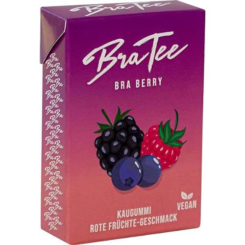BraTee Bra Berry Kaugummi vegan, 20er Pack (20 x 23,5g) von BraTee