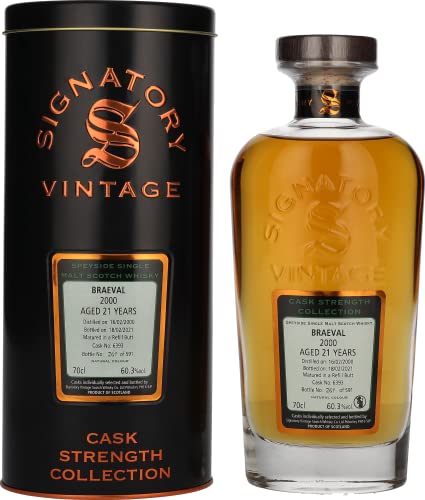 Signatory Vintage BRAEVAL 21 Years Old Cask Strength 2000 60,3% Vol. 0,7l in Tinbox von Signatory Vintage