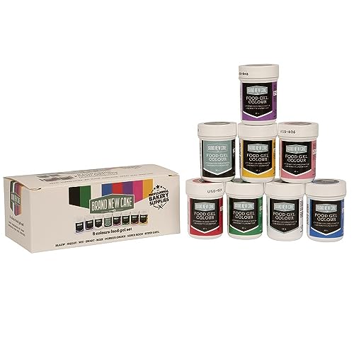 BrandNewCake® Essbare Lebensmittelfarbgel Sortiment (8x 35g) - Lebensmittelfarbe für Backen - Gel Lebensmittelfarben Essbar von Brand New Cake