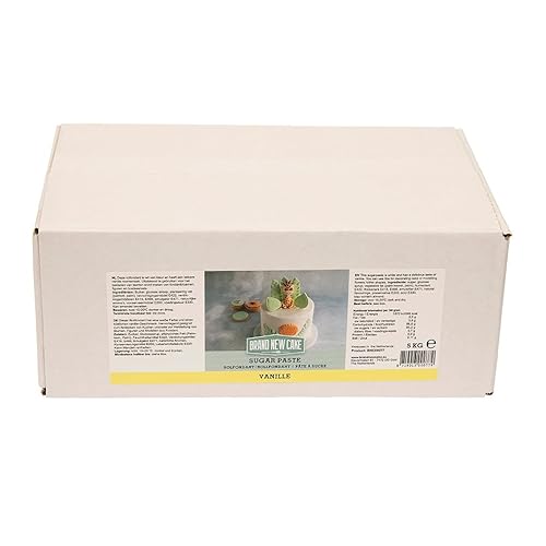 BrandNewCake® Rollfondant Weiß Vanille-Creme Geschmack 5kg - Perfekt für Tortenverzierung und Tortendekorationen von Brand New Cake
