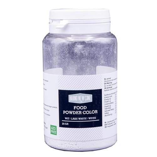 BrandNewCake® Weißes Farbpulver 25g - Essbare Lebensmittelfarbe für Fettmassen - Perfekt zum Backen von Brand New Cake