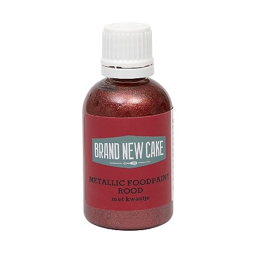 BrandNewCake Metallic Food Paint Rot mit Quaste 60g von Brand New Cake